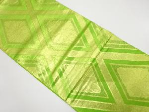 アンティーク　斜め格子に花菱模様織り出し袋帯(材料)